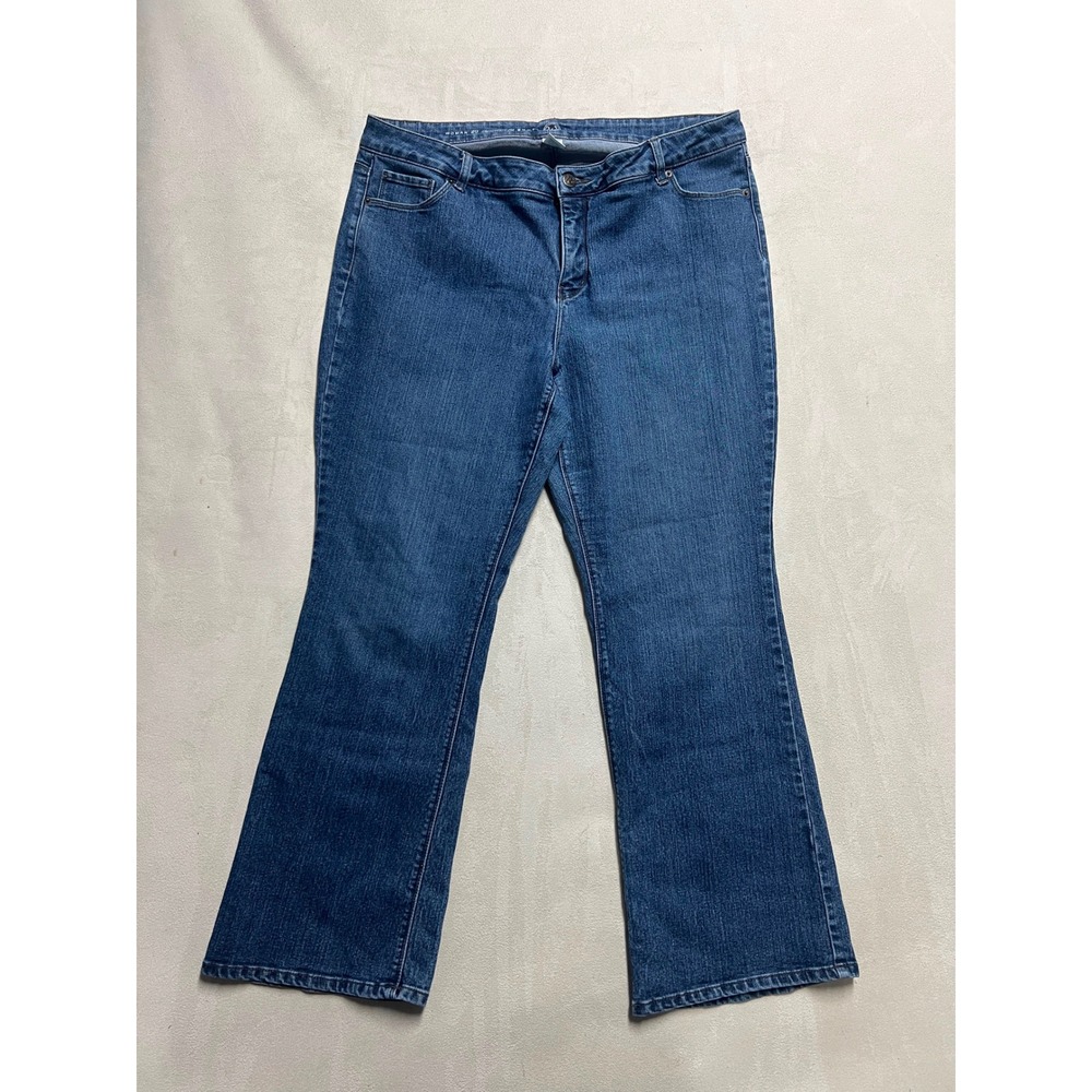 W62 Signature Fit Bootcut Jeans Blue Medium Wash Stretch Denim Womens 20